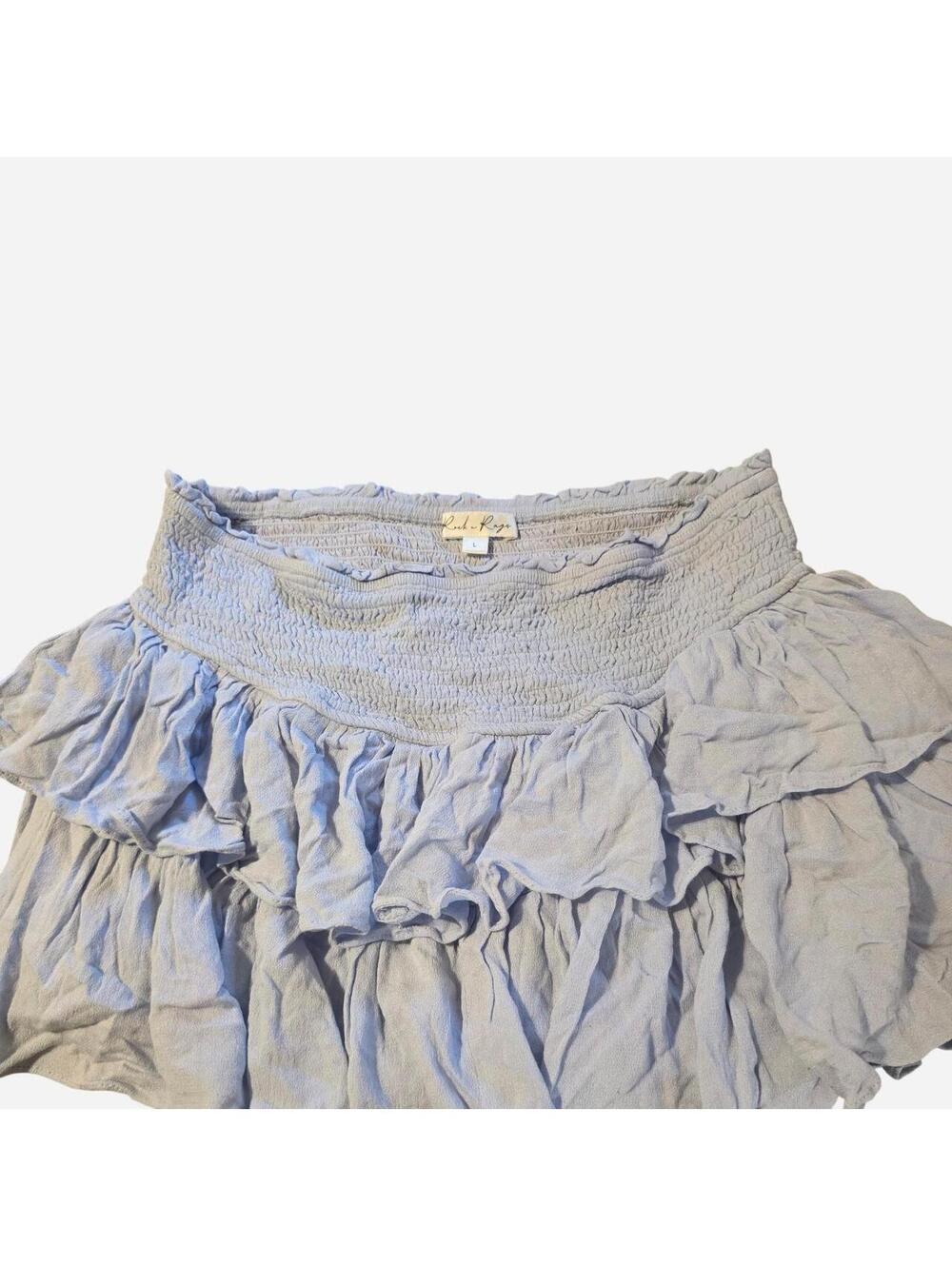 rock n rays Light blue sz large ruffle skort elastic waistband #skort #beachy